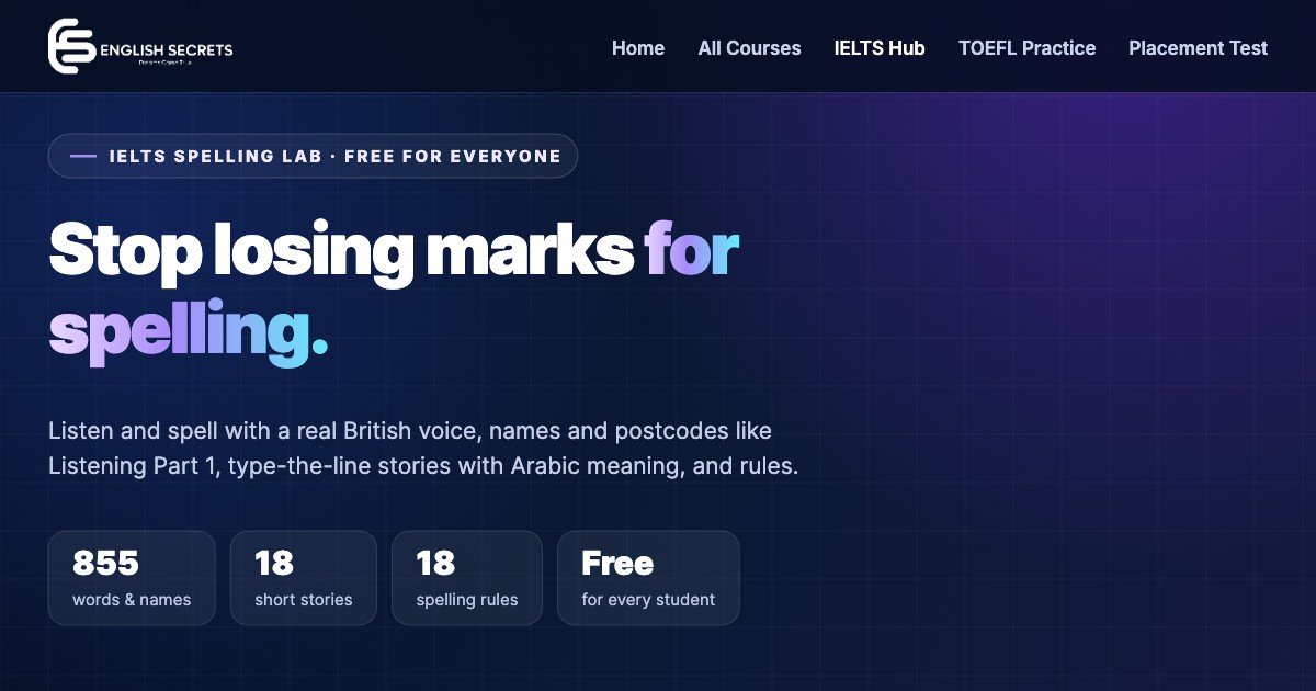 IELTS Spelling Lab: Free Spelling Practice | English Secrets